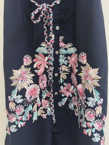 Ateesa Designer Navy Floral Embroidered Suit