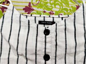 Striped Button-Up Camisole Top