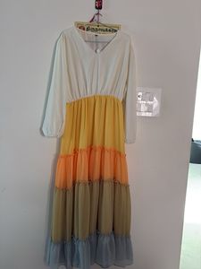 Tiered Colorblock Maxi Dress