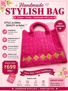 crochet canvas bag