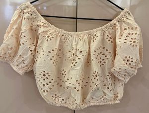 Off-Shoulder Broderie Anglaise Top