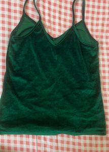 Emerald Velvet Cami Top