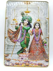 Krishna Radha crystal bubble frame 12x18 inch