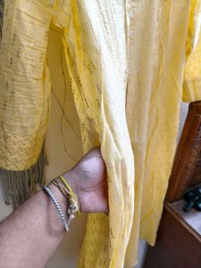 Max Women Yellow Printed A-line Kurta XXL