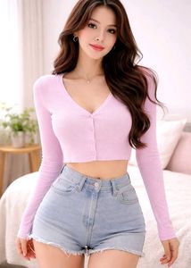 Cute Ribbed Crop Cardigan