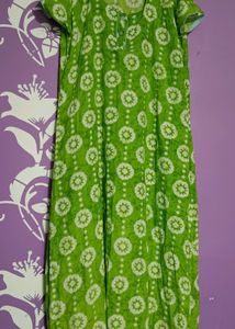 Green Cotton Night Wear