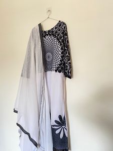 Black and white salwar suit