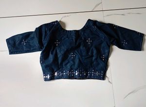 (New) Stunning Blue Chaniya Choli Set + Free Gift