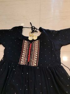 Elegant black Embellished dress with dupatta