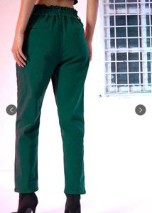 Green High-Waisted Wide-Leg Jeans