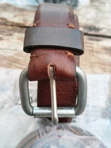 Genuine Leather Belt with Classic Buckle