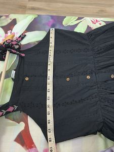 Black Embroidered Midi Dress