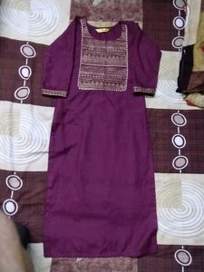 Purple Kurta Set Trousers And Dupatta