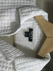 Aesthetic Ivorish White Puffed Full Sleeve Shirt