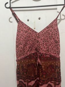 Length-38,,Boho Print Tiered Midi Dress