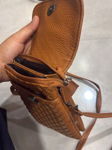 Woven Leather Crossbody Bag