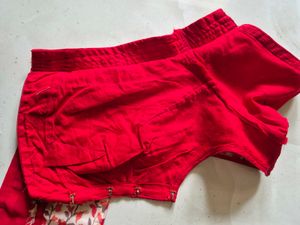Vibrant Red and black Blouse