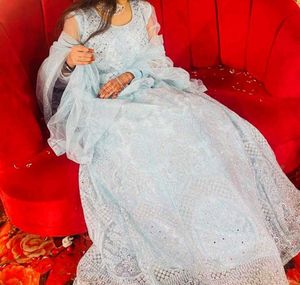 elegant blue lehenga choli with dupatta