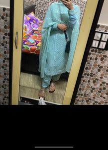 Sky Blue Embroidered Salwar Kameez