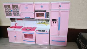 Pink Toy Kitchen Set with Fridge