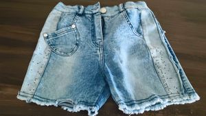 Girls Acid Wash Denim Shorts