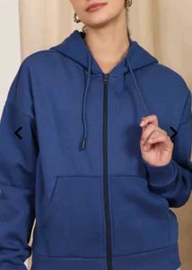 SHEIN Blue Zip Up Hoodie