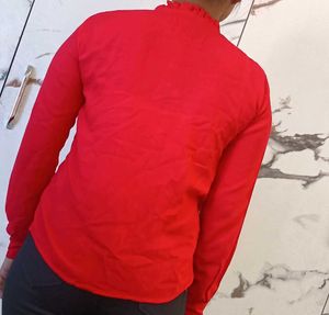 Red Button-Down Shirt
