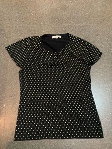Black &amp; White Polka Dot Top