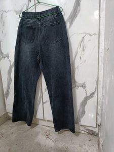 IMPORTED WIDE LEG DENIM Acid Wash Jeans