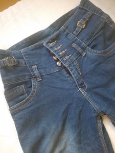 High Waisted Button Fly Jeans