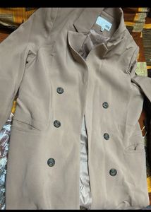 Stylish Beige Double-Breasted Blazer