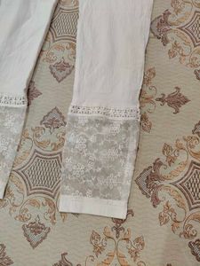Elegant White Chikankari Kurta Set
