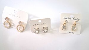Sparkling Earring Set (3 Pairs)