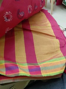 Beautiful Pink Saree with Floral Print