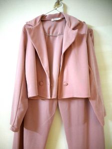 Chic Pink Blazer & Pant Set