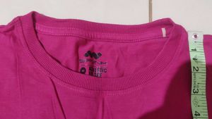 Pink T-Shirt with White Stripes