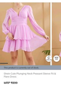shein cute lavender fit and flare dress with tag