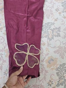 Embroidered Pink glass tissue Kurta set