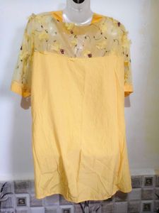 🔥BUY 1, GET 1 FREE🔥Yellow Floral Embellished Top