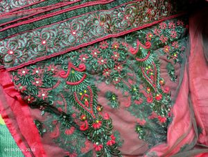 Embellished Grey Blouse and saree