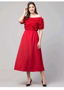 Chic Off-Shoulder Ruffle Midi Dress