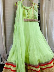 Netted Anarkali Set