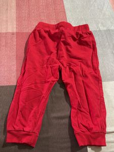 Red Jogger Pants with Fun Print