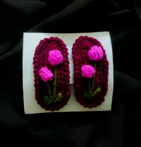 Handmade Crochet Tulip Flower Hair Clips🌷🌷