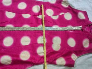 Pink Polka Dot Kurta