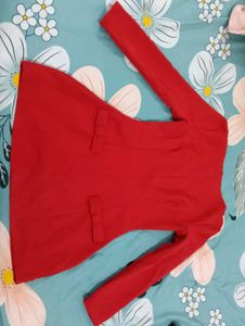 Chic Red Blazer Dress