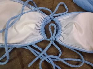 Light Blue Textured Bikini Top