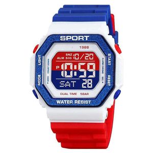 New SKMEI - Sport Digital Watch - Red, White & Blu