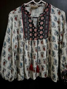 Bombay Paisley by Westside White Cotton Top