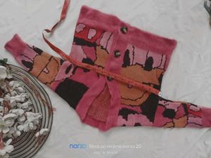 Girl's Pink Patterned Cardigan